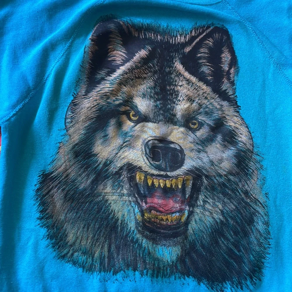 Vintage metal wolf growl tultex medium sweatshirt - Picture 4 of 5